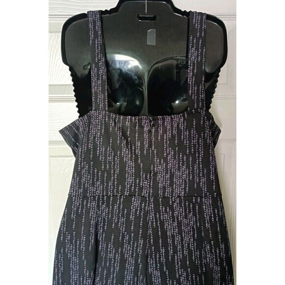 Apt. 9 Wide Leg Romper Size XL Cropped Black Gray Textured Print Tie Belt New - Picture 8 of 8